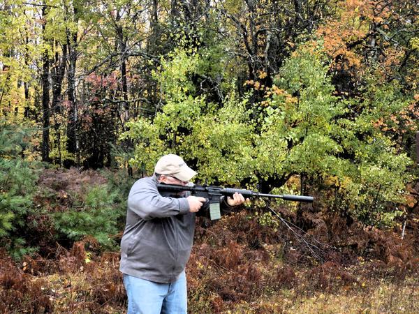 Jon shooting at the rifle range.