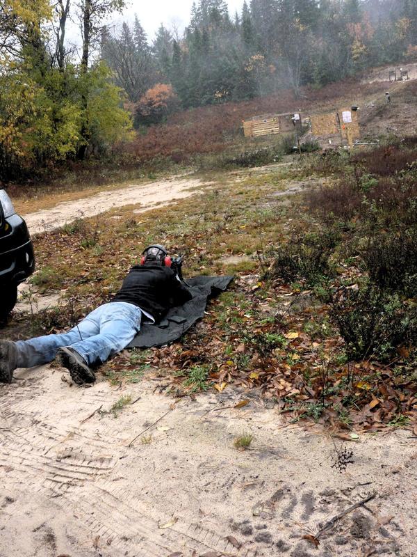 Gary shooting at the rifle range.