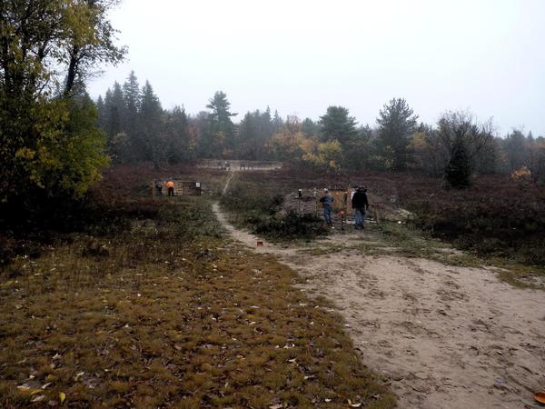 Resetting targets at the rifle range.