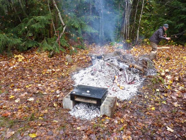 Pizza oven at the fire pit.