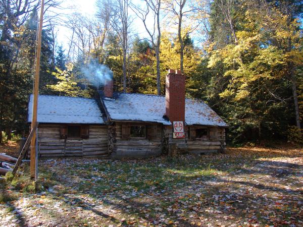 The Cabin in the fall.  Note the snow on the roof!