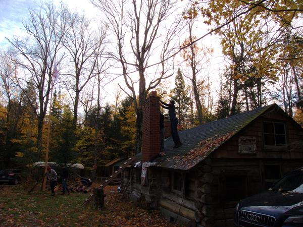 Andy and Ed working on the chimney.