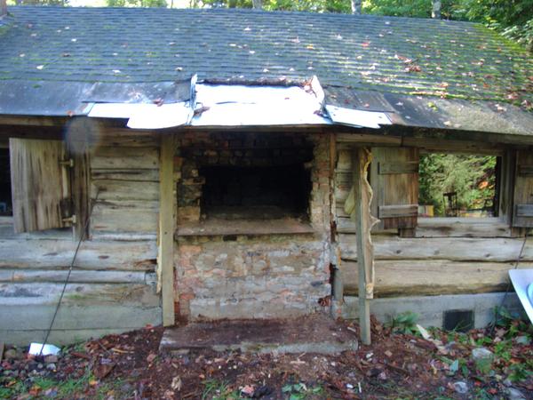 The old fireplace opened up.