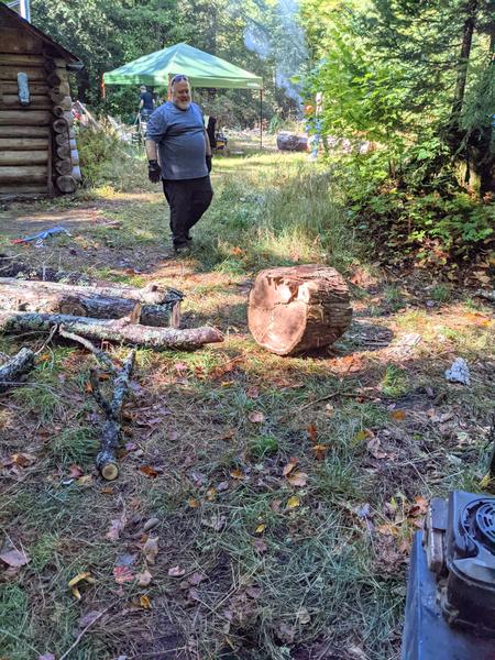 Processing the big dead tree at the Cabin.