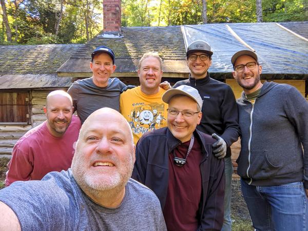 All of us in front of the Cabin: Jon, Jim, Ed, Bill, Mikey, Andy, and Craig.