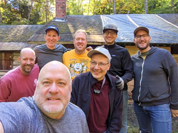 All of us in front of the Cabin: Jon, Jim, Ed, Bill, Mikey, Andy, and Craig.