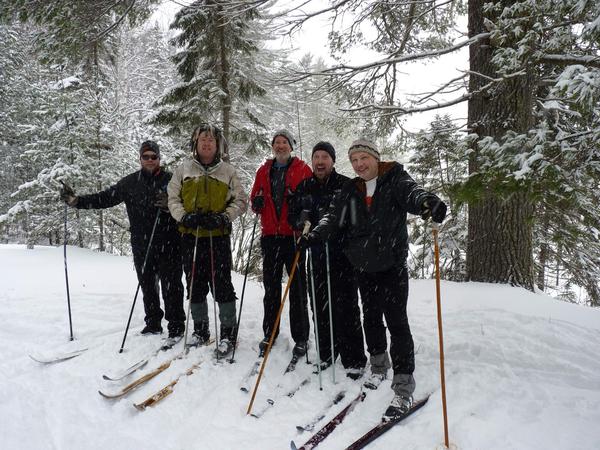 All of the guys (except Jon) at the big tree by the Barfield lakes.