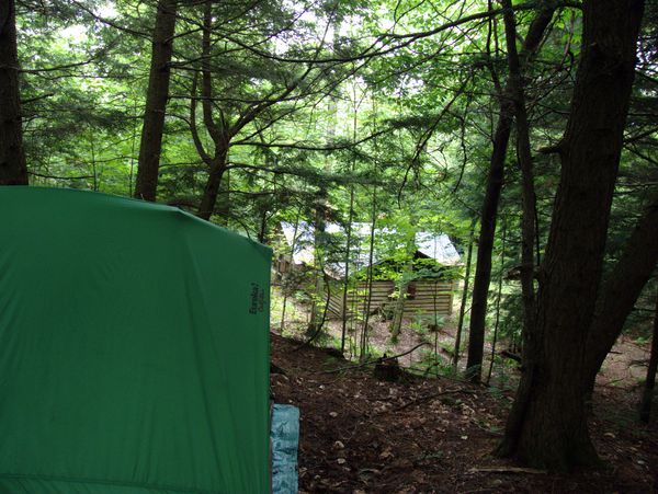 Looking down on the Cabin from my campsite.