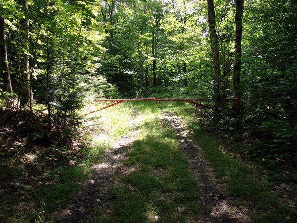 Gate across the road leading to Camp Oscar.