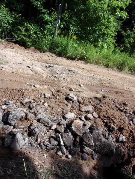 The patched washout on McCloud Grade.