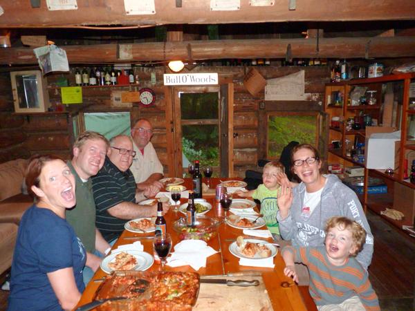 Everyone at dinner (we convinced Mike to stay).