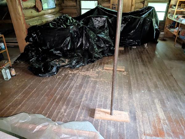 Debris around central stantion.