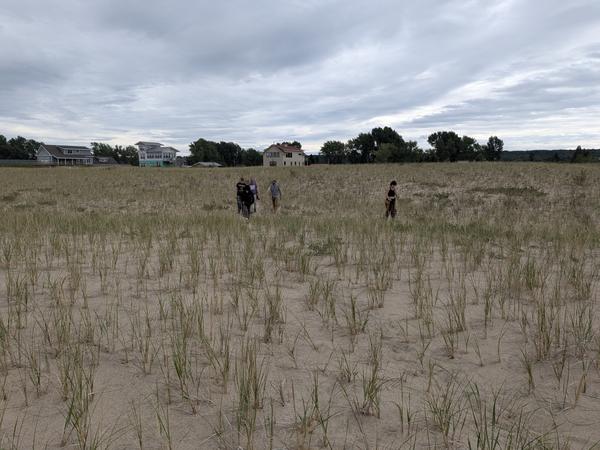Walking down to Agate beach from the Morrocco's.