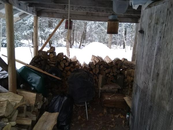 State of the woodshed at the end of the trip.