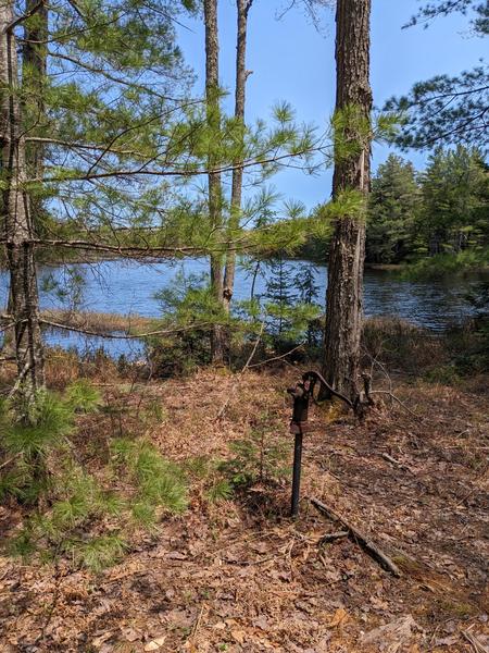 An old pump also remains at a site along Newton Lake.