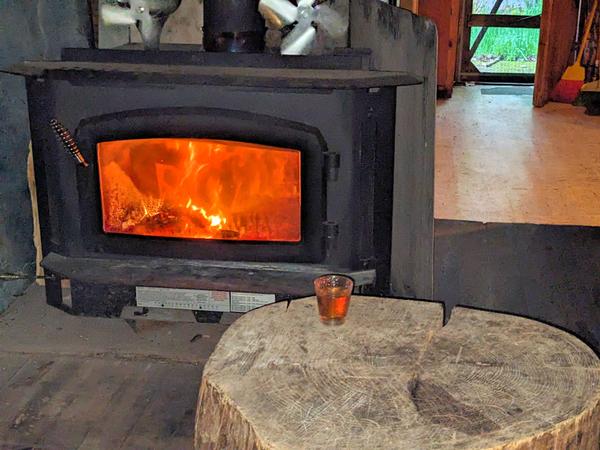 Traditional shot of Krupnik in front of the fire.